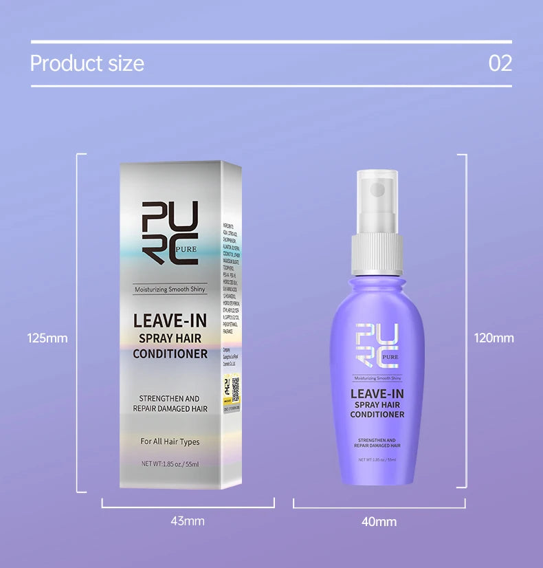 Spray Leave-In à l'Huile de Coco - Soin Sans Rinçage Anti-Frisottis