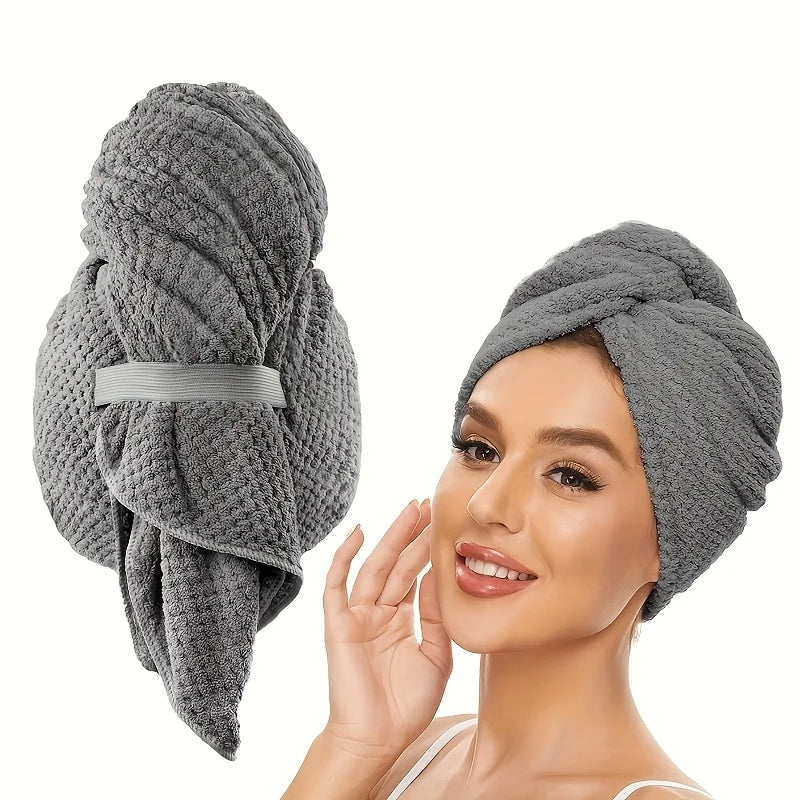 Serviette Microfibre Cheveux Extra Large - Séchage Rapide Anti-Frisottis