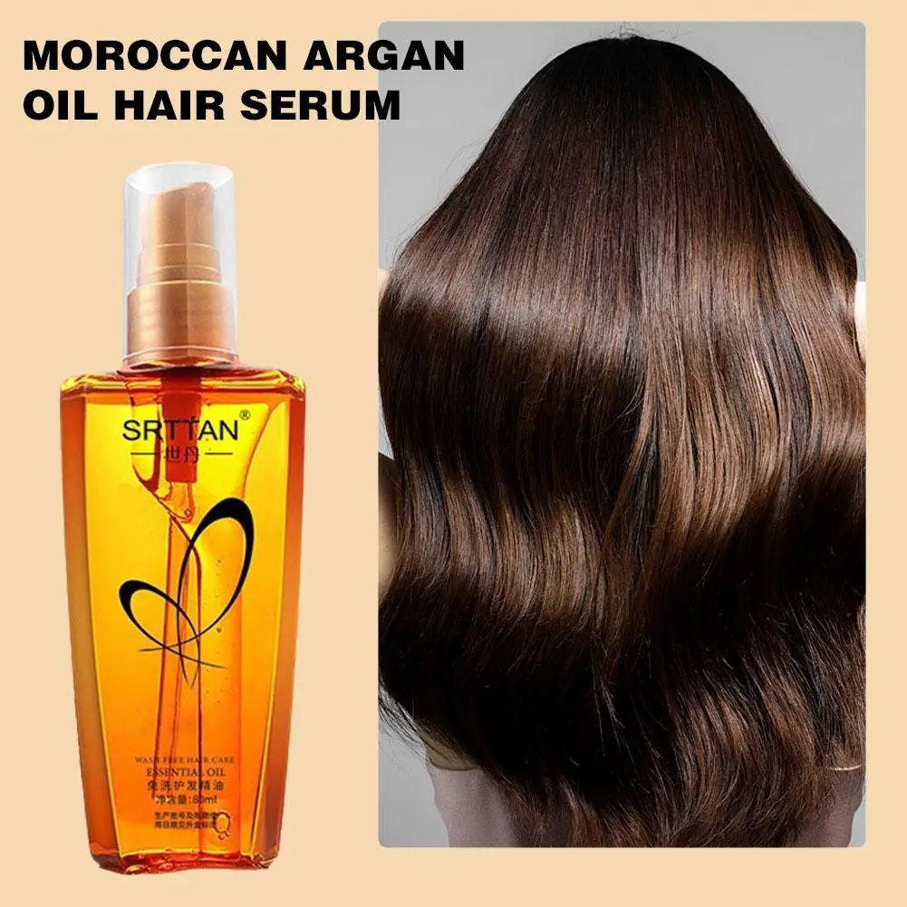 Huile d'Argan du Maroc - Sérum Capillaire Réparateur Anti-Frisottis 80ml