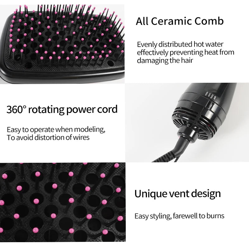 Brosse Soufflante Multi-Styler 3-en-1 - Sèche, Lisse et Coiffe en Une Étape